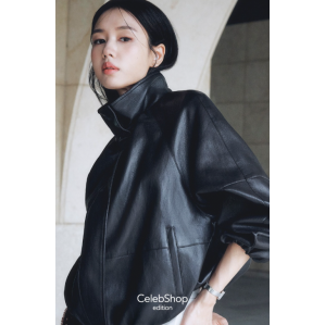 26FW FAUX레더 하이넥 셔링 점퍼