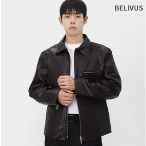 빌리버스 남성 가을 아우터 환절기 가죽점퍼 데일리 스포츠 라이딩 유광 레더 자켓 BLBT002